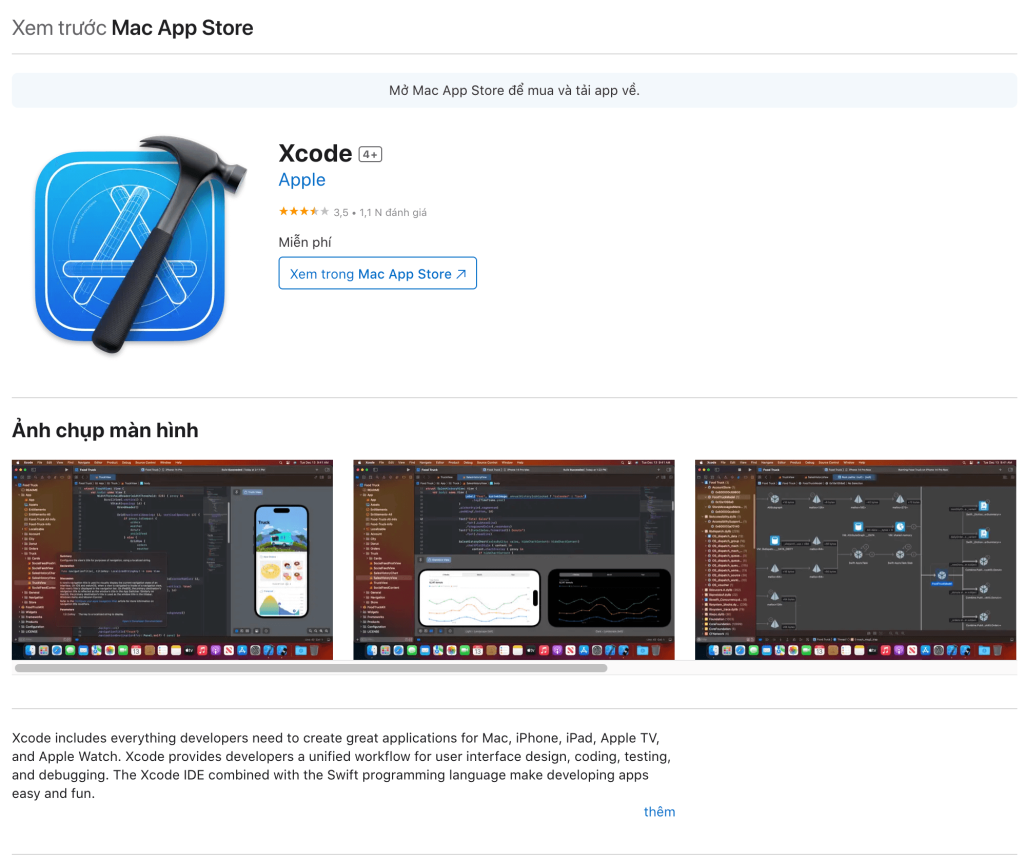 App hiển thị trên web https://www.apple.com/app-store/